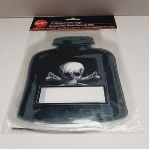 🍒4 for $20🍒 New - 15x WILTON Halloween Poison Bottle Shaped Party Treat Bags